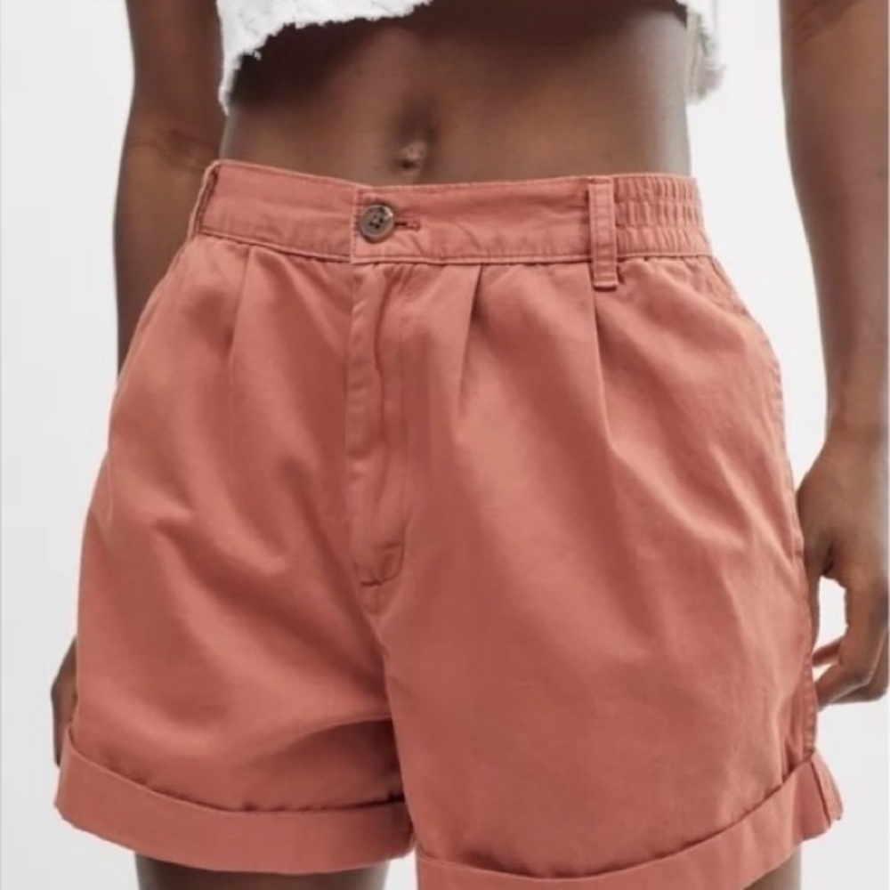UO Urban Outfitters BDG Kelly High-Waisted Cotton  Chino Short Terra Cotta S